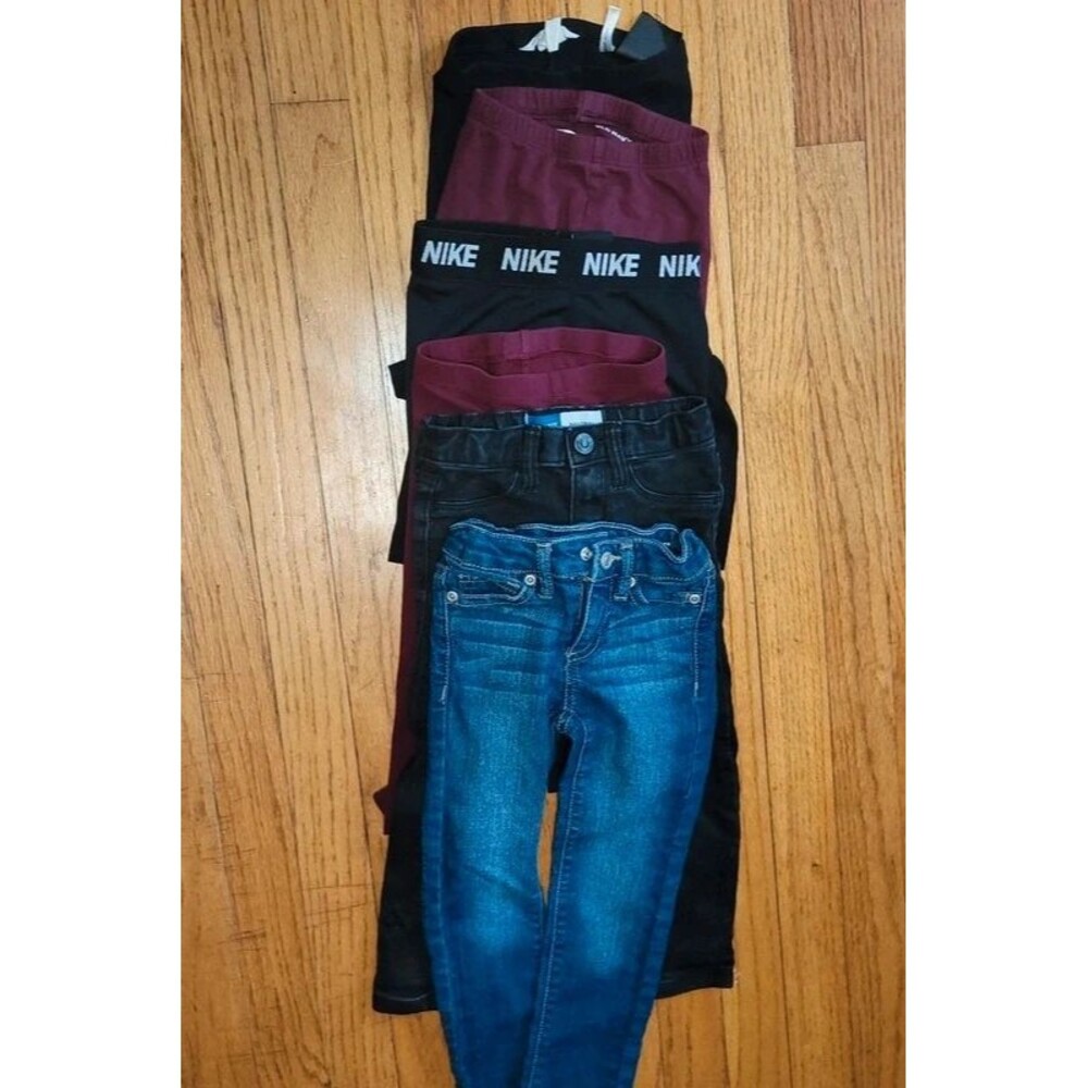 6 pairs of leggings jeans size 3t and 4t girls nike, old navy